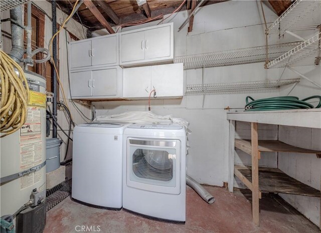 6371 Shawnee Rd, Westminster, CA 92683 - laundry area featuring strapped water heater and washing machine and dryer