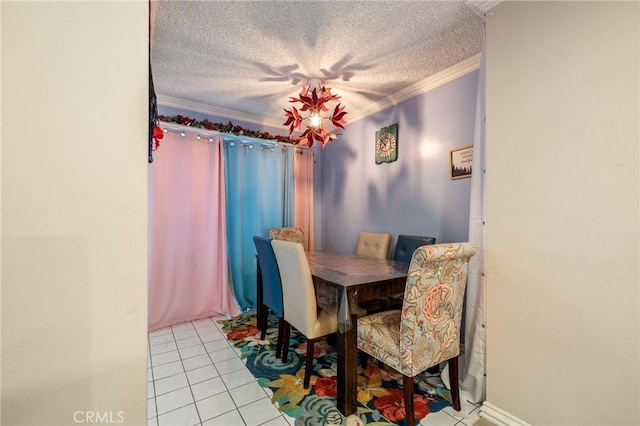 330 N Howard St Unit 201, Glendale, CA 91206 - dining space with crown molding, light tile patterned floors, and a textured ceiling