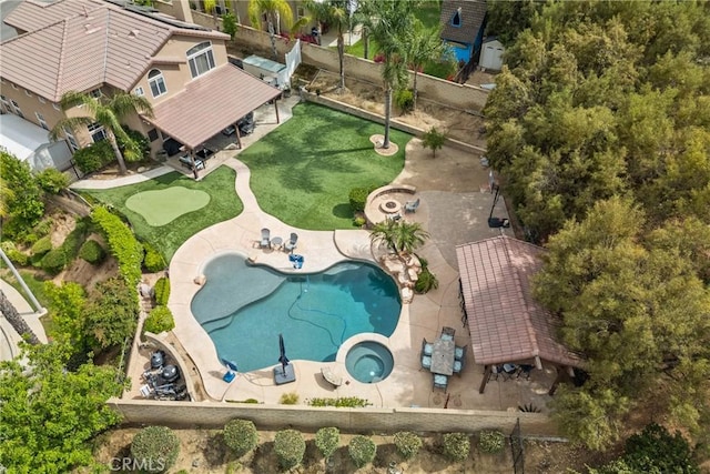 30463 Vineyard Ln, Castaic, CA 91384 - aerial view of a pool area