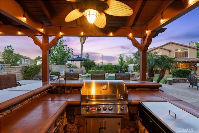 30463 Vineyard Ln, Castaic, CA 91384 - view of patio featuring ceiling fan