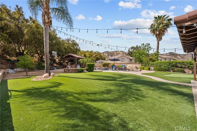 30463 Vineyard Ln, Castaic, CA 91384 - view of yard with a gazebo and a putting green