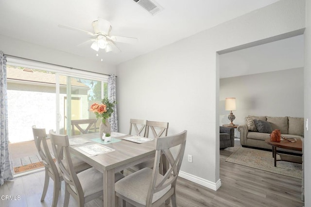 14886 Reedley St Unit A, Moorpark, CA 93021 - dining room with wood finished floors and ceiling fan