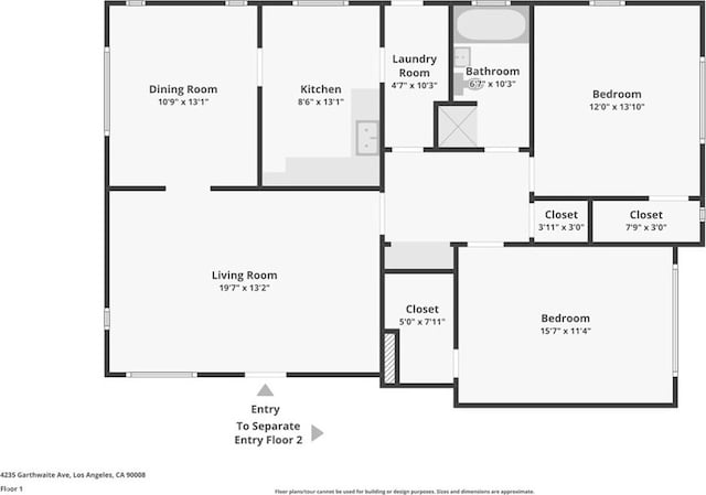 4235 Garthwaite Ave, Los Angeles, CA 90008 - floor plan / room layout