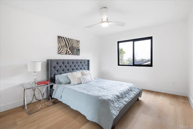 2464 Haller St, San Diego, CA 92104 - bedroom featuring baseboards, light wood-style flooring, and ceiling fan