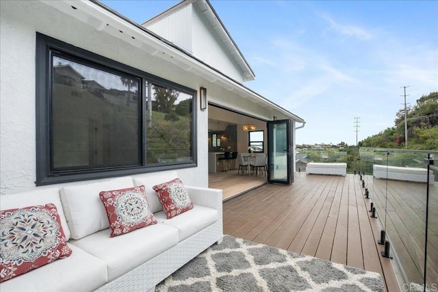 2464 Haller St, San Diego, CA 92104 - wooden terrace featuring outdoor lounge area