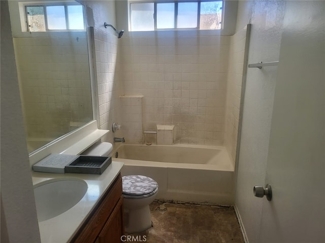 1616 Bluebell St, Lancaster, CA 93535 - bathroom with healthy amount of natural light, toilet, vanity, and shower / tub combination