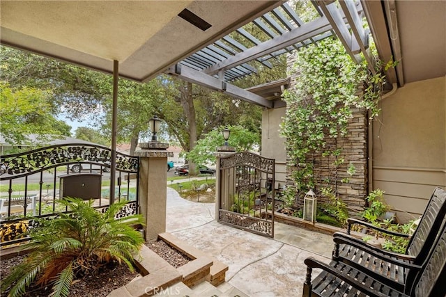 1271 N Tulare Way, Upland, CA 91786 - view of patio / terrace featuring a gate and a pergola