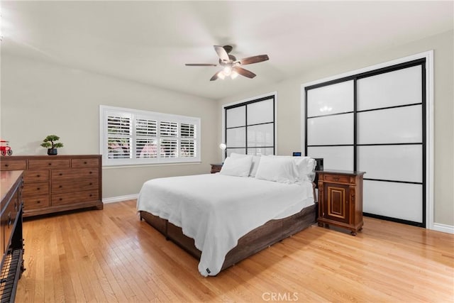 1271 N Tulare Way, Upland, CA 91786 - bedroom featuring light wood finished floors, baseboards, and a ceiling fan