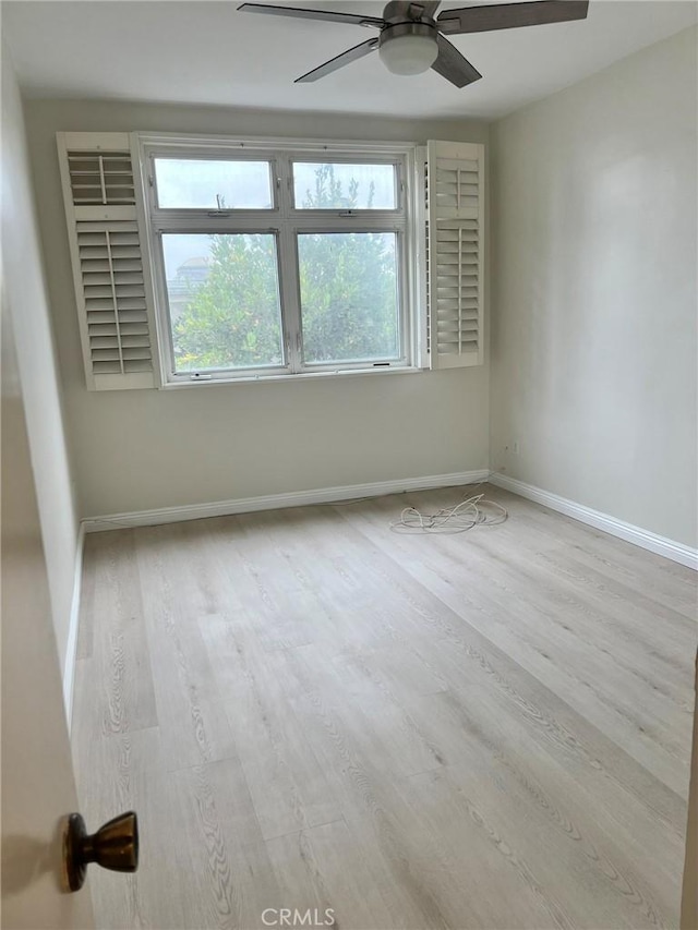 900 Euclid St Unit 307, Santa Monica, CA 90403 - empty room featuring ceiling fan, wood finished floors, and baseboards