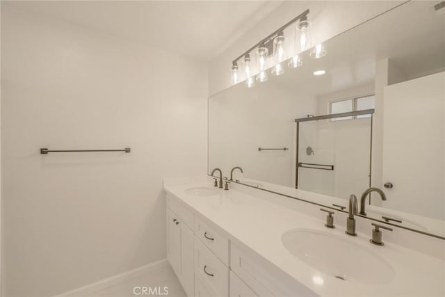 21918 Mohican Ave, Apple Valley, CA 92307 - full bath with a stall shower and double vanity