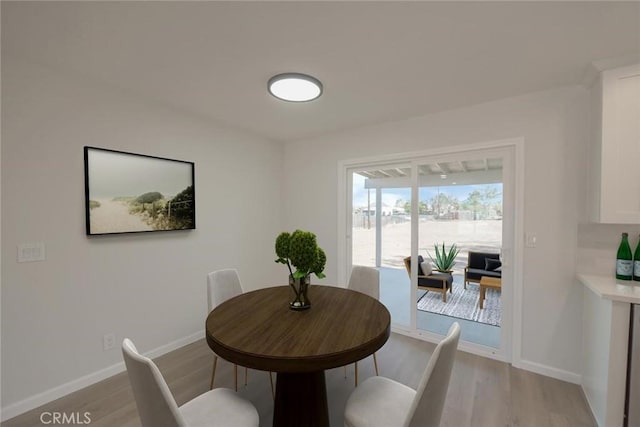21918 Mohican Ave, Apple Valley, CA 92307 - dining space with light wood-style flooring