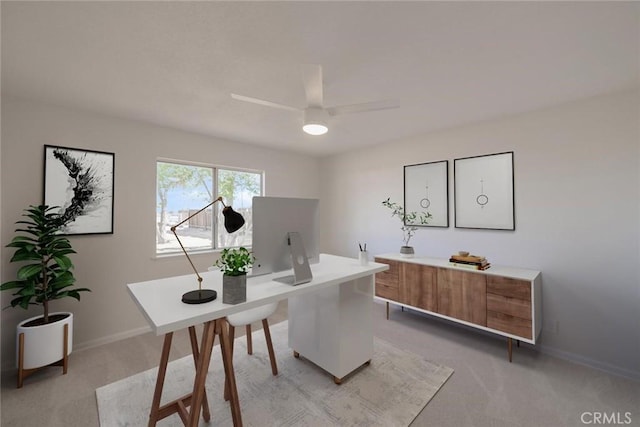 21918 Mohican Ave, Apple Valley, CA 92307 - office featuring light carpet and ceiling fan