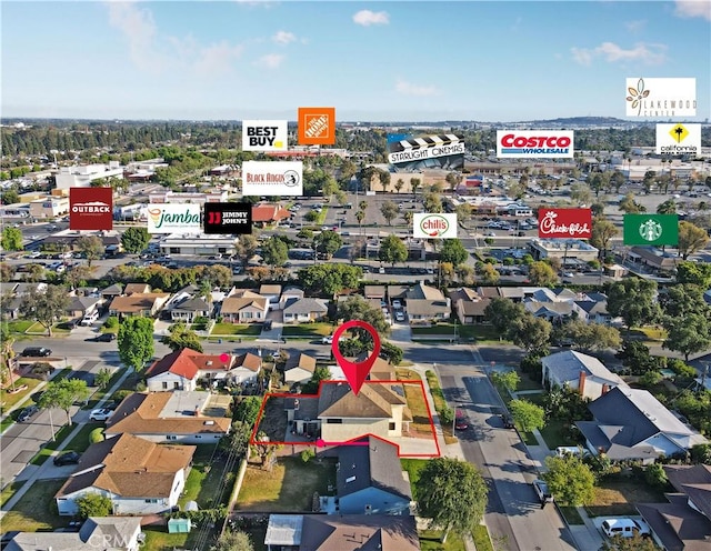 5408 Whitewood Ave, Lakewood, CA 90712 - aerial overview of property's location with property boundaries highlighted