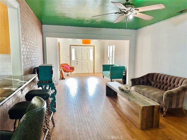 5408 Whitewood Ave, Lakewood, CA 90712 - living room with hardwood / wood-style floors and a ceiling fan