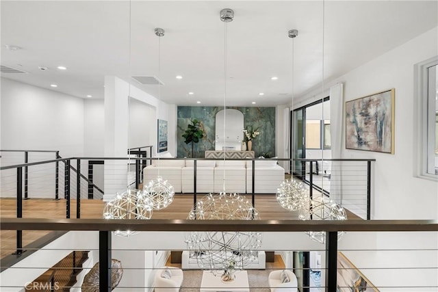 59 Dorado, Irvine, CA 92618 - corridor featuring an upstairs landing and recessed lighting
