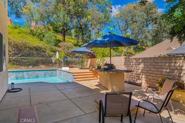 28335 Arroyo Ct, Castaic, CA 91384 - view of swimming pool with a fenced backyard and a patio
