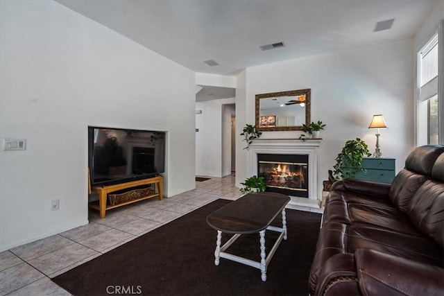28335 Arroyo Ct, Castaic, CA 91384 - living area featuring tile patterned floors and a glass covered fireplace