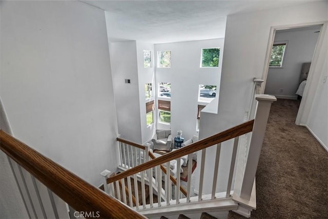 28335 Arroyo Ct, Castaic, CA 91384 - staircase featuring carpet and baseboards