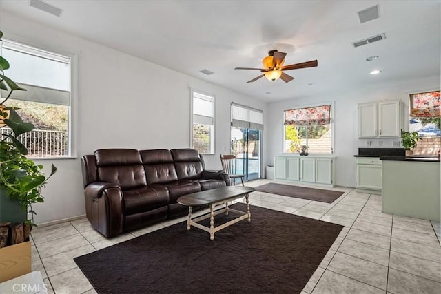 28335 Arroyo Ct, Castaic, CA 91384 - living room featuring a ceiling fan and light tile patterned floors