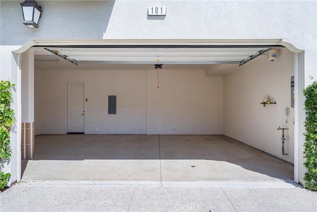 garage with electric panel