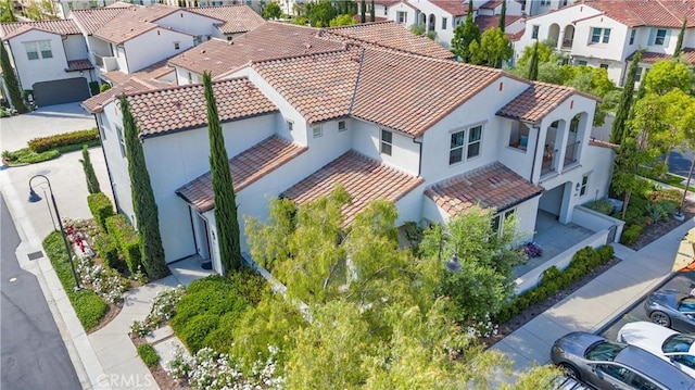aerial view of residential area