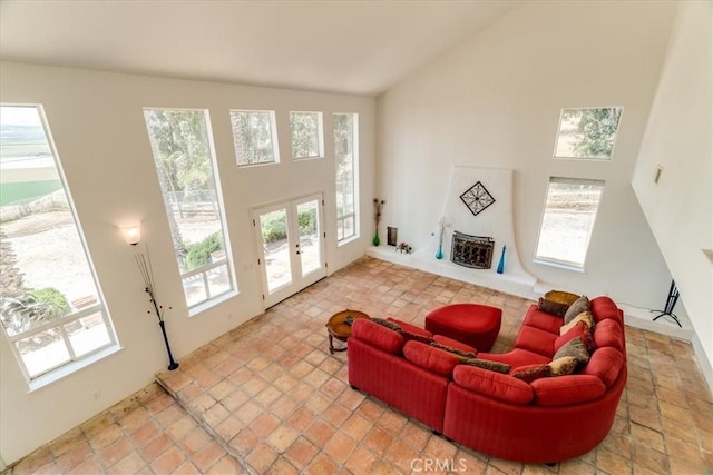 425 Calle Cielo, Nipomo, CA 93444 - living room with high vaulted ceiling and french doors