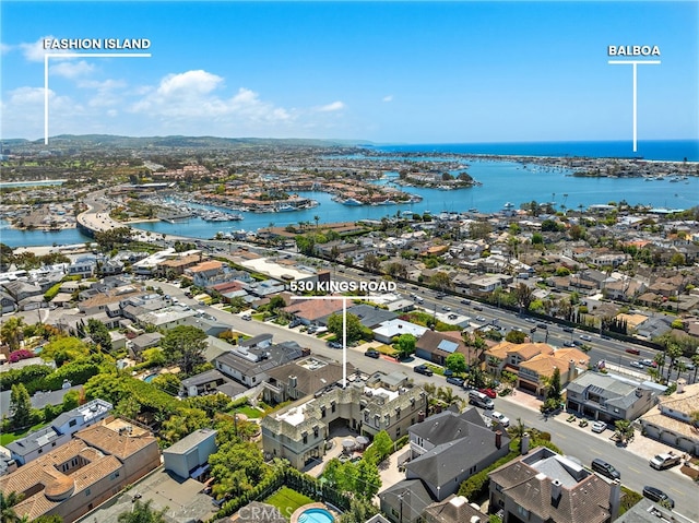 530 Kings Rd, Newport Beach, CA 92663 - aerial view of residential area featuring a large body of water