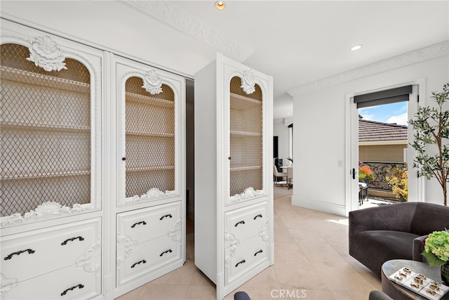 530 Kings Rd, Newport Beach, CA 92663 - interior space featuring light tile patterned floors, recessed lighting, and baseboards