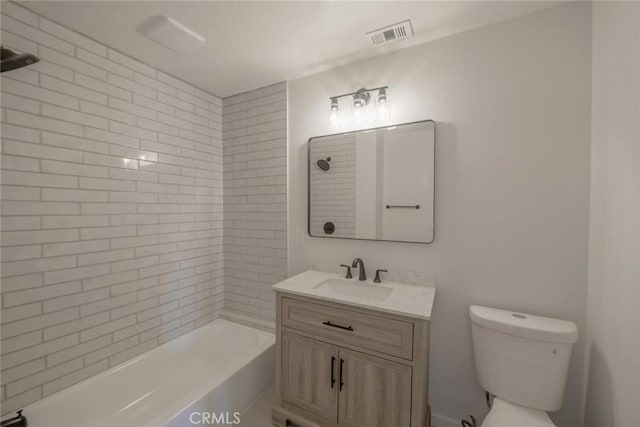 16739 Mission St, Hesperia, CA 92345 - full bathroom featuring vanity, toilet, and tub / shower combination