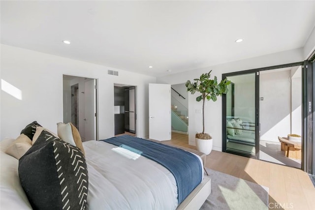 5007 Seashore Dr, Newport Beach, CA 92663 - bedroom featuring wood finished floors, access to outside, and recessed lighting