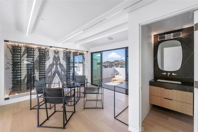 5007 Seashore Dr, Newport Beach, CA 92663 - dining space with light wood-style floors