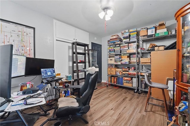 9489 Muroc St, Bellflower, CA 90706 - office featuring light wood-style floors and a ceiling fan