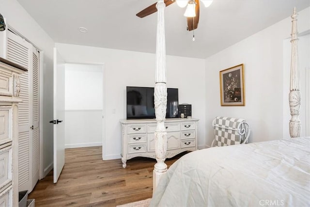 1762 Southfork Pl, Paso Robles, CA 93446 - bedroom featuring wood finished floors, baseboards, and a ceiling fan