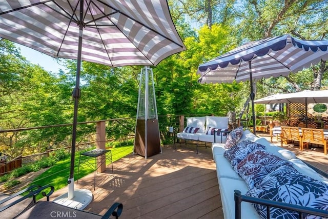 1762 Southfork Pl, Paso Robles, CA 93446 - deck featuring an outdoor living space and view of scattered trees