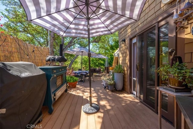 1762 Southfork Pl, Paso Robles, CA 93446 - wooden terrace with grilling area and outdoor dining area
