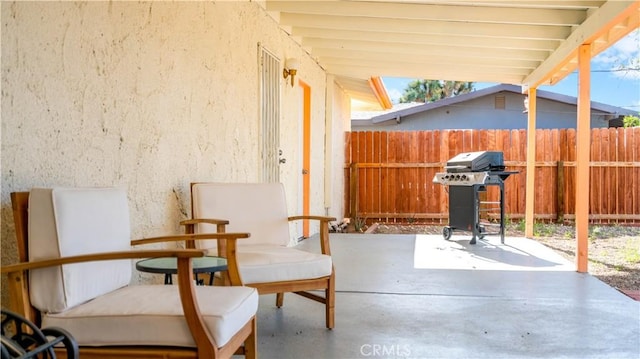 57966 El Dorado Dr, Yucca Valley, CA 92284 - view of patio / terrace with fence and area for grilling