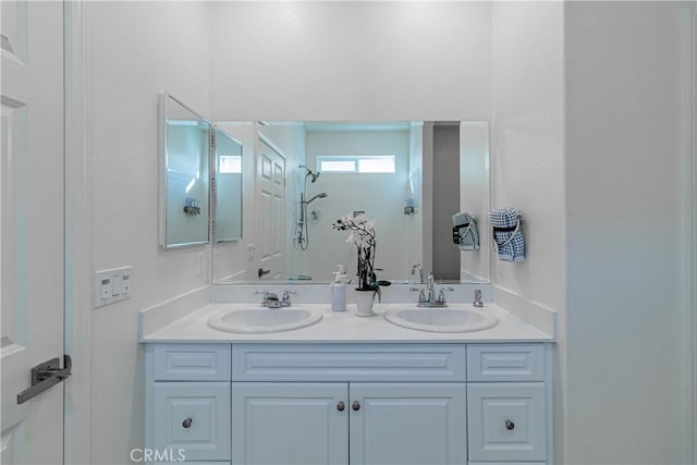 41207 Alegria Ln, Lake Elsinore, CA 92532 - full bath with double vanity and tiled shower