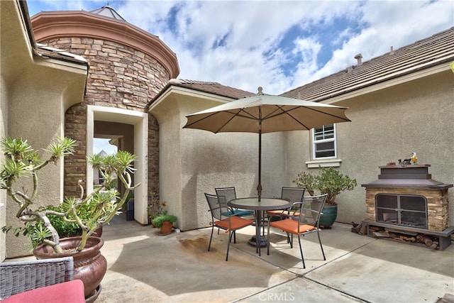 1931 James Gaynor St, Fallbrook, CA 92028 - view of patio with an outdoor fireplace and outdoor dining space
