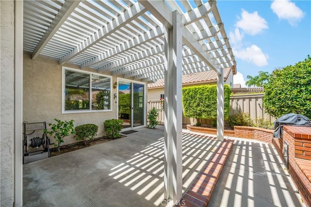 40686 Via Jalapa, Murrieta, CA 92562 - view of patio / terrace featuring fence, a pergola, and grilling area