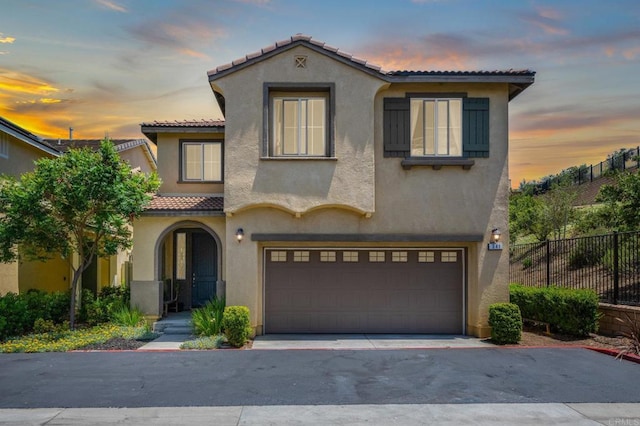 341 Dun Blazer Way, Fallbrook, CA 92028 - mediterranean / spanish home featuring a tiled roof, a garage, stucco siding, and driveway