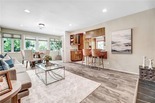 214 W Le Roy Ave, Arcadia, CA 91007 - living area with recessed lighting, light wood-type flooring, and baseboards