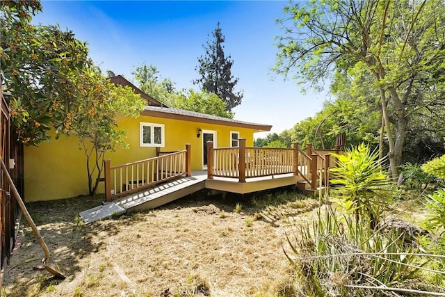 214 W Le Roy Ave, Arcadia, CA 91007 - rear view of property featuring a deck and stucco siding
