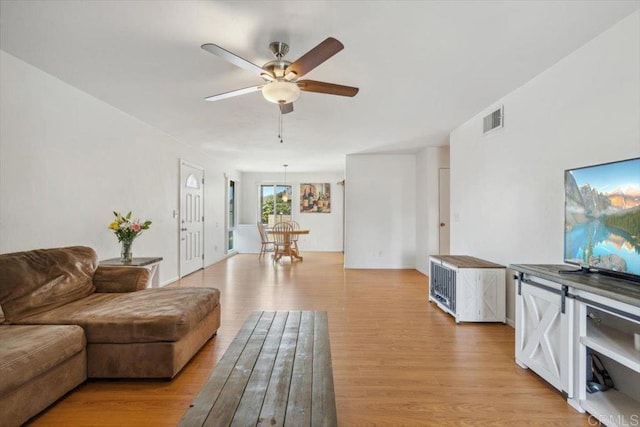 1278 E Madison Ave Unit D, El Cajon, CA 92021 - living area featuring a ceiling fan and light wood finished floors