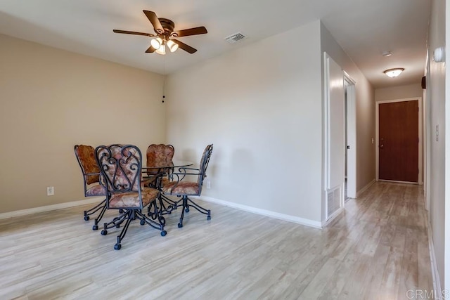 4379 Albatross Way, Oceanside, CA 92057 - dining area featuring light wood-type flooring, ceiling fan, and baseboards