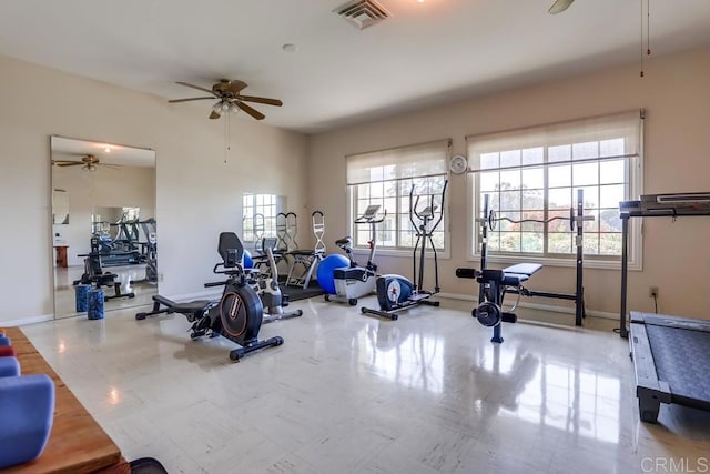 4379 Albatross Way, Oceanside, CA 92057 - workout area with ceiling fan, plenty of natural light, and baseboards