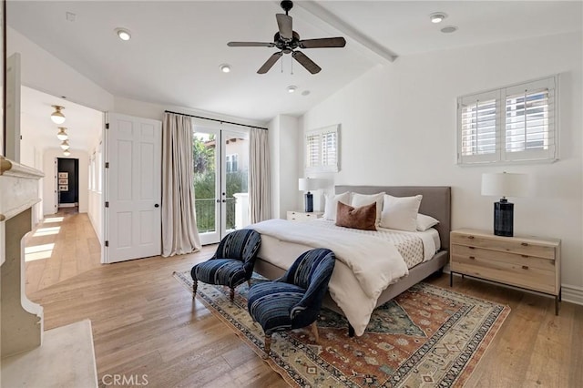 737 35th St, Manhattan Beach, CA 90266 - bedroom with access to outside, light wood-style flooring, and ceiling fan