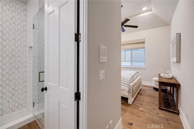 737 35th St, Manhattan Beach, CA 90266 - hall with light wood-style floors, baseboards, and recessed lighting