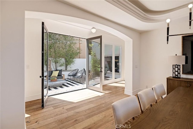 737 35th St, Manhattan Beach, CA 90266 - entryway with wood finished floors, french doors, and arched walkways
