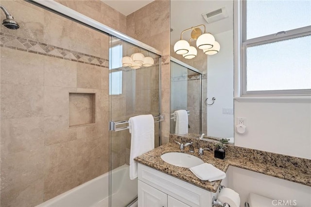 737 35th St, Manhattan Beach, CA 90266 - bathroom featuring bath / shower combo with glass door and vanity