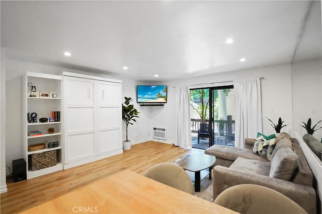 22100 Burbank Blvd Unit 150F, Woodland Hills, CA 91367 - living room featuring light wood-type flooring, recessed lighting, and baseboards
